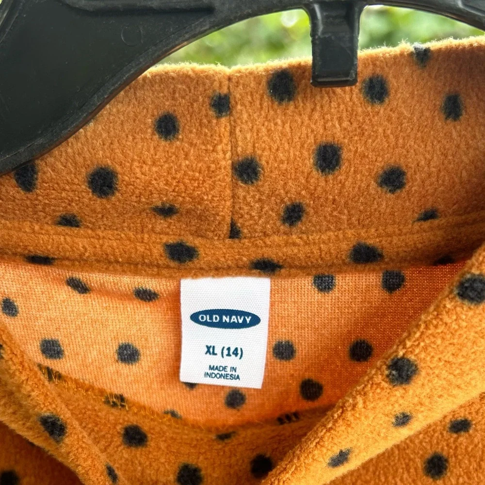 NWT OLD NAVY Girls Fall Fleece Polka Dot Long Sleeve Wrap Top Size XL